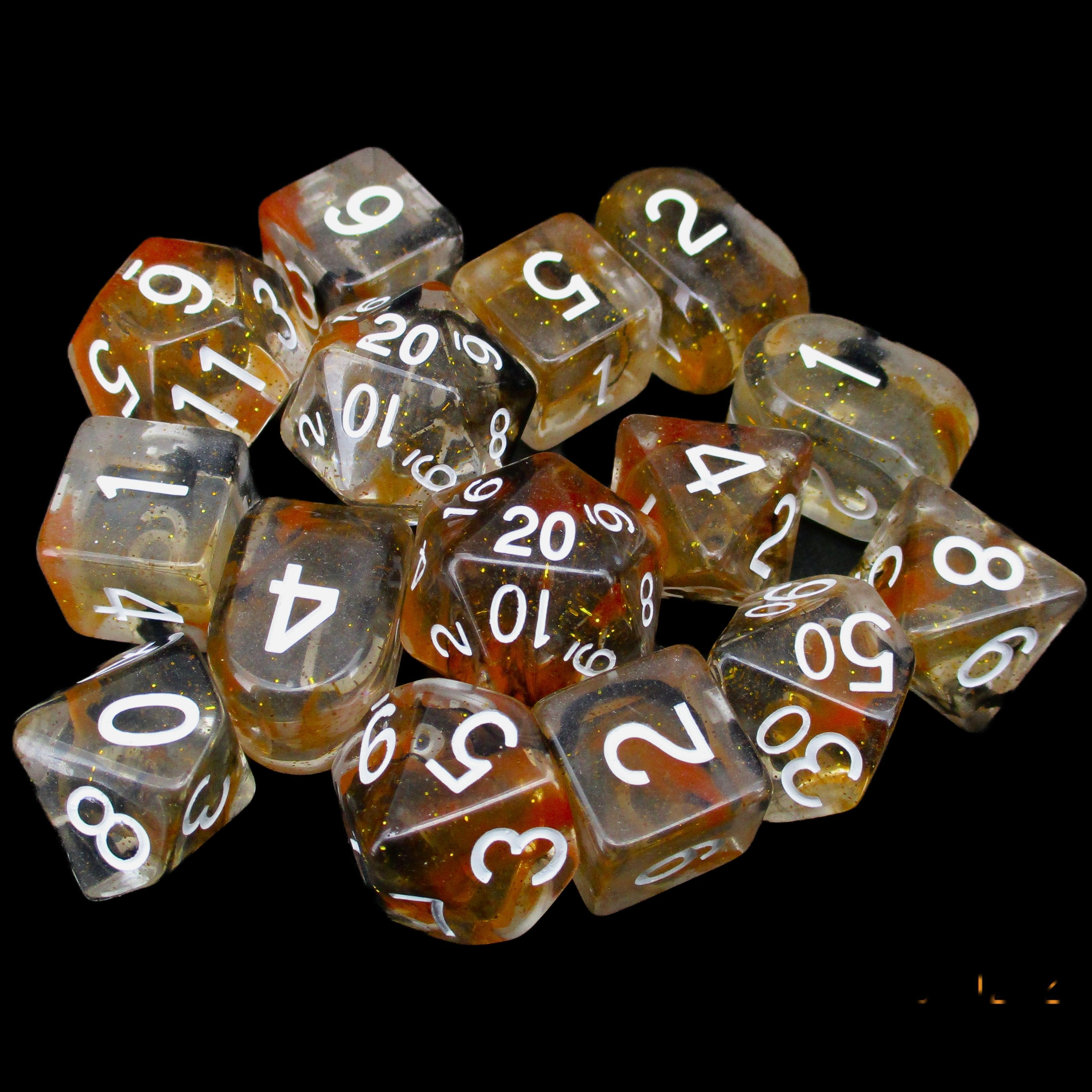 Role 4 Initiative Diffusion Volcanic Blast 15 Dice Polyset with Arch D4s
