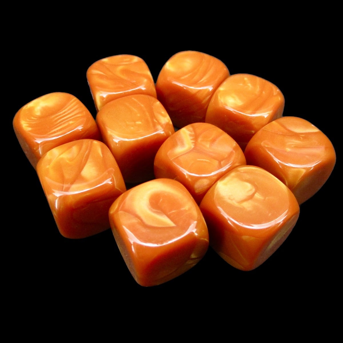 TDSO Pearl Blank Copper 16mm 10 x D6 Dice Set