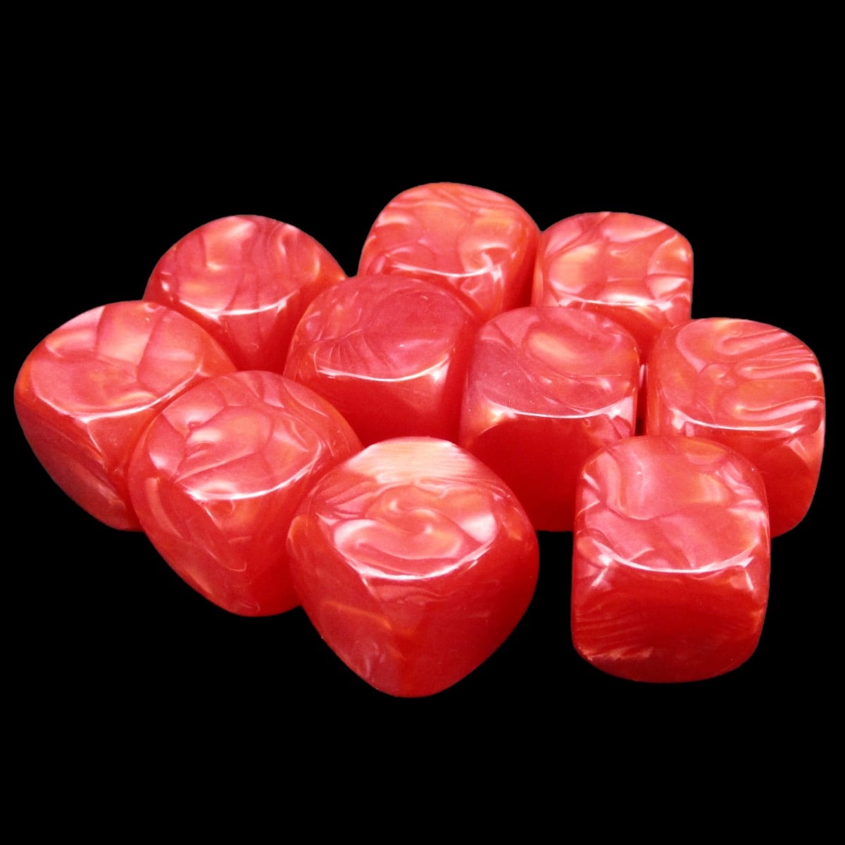 TDSO Pearl Blank Red 16mm 10 x D6 Dice Set
