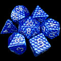 TDSO Metal Dragon Scale Blue & Silver 7 Dice Polyset