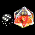 TDSO Zircon Glass Rainbow & Gold JUMBO 30mm D20 Dice