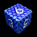 TDSO Metal Dragon Scale Blue & Silver D6 Dice