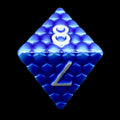 TDSO Metal Dragon Scale Blue & Silver D8 Dice