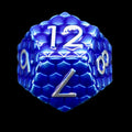 TDSO Metal Dragon Scale Blue & Silver D12 Dice