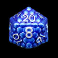 TDSO Metal Dragon Scale Blue & Silver D20 Dice