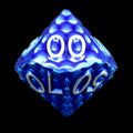 TDSO Metal Dragon Scale Blue & Silver Percentile Dice