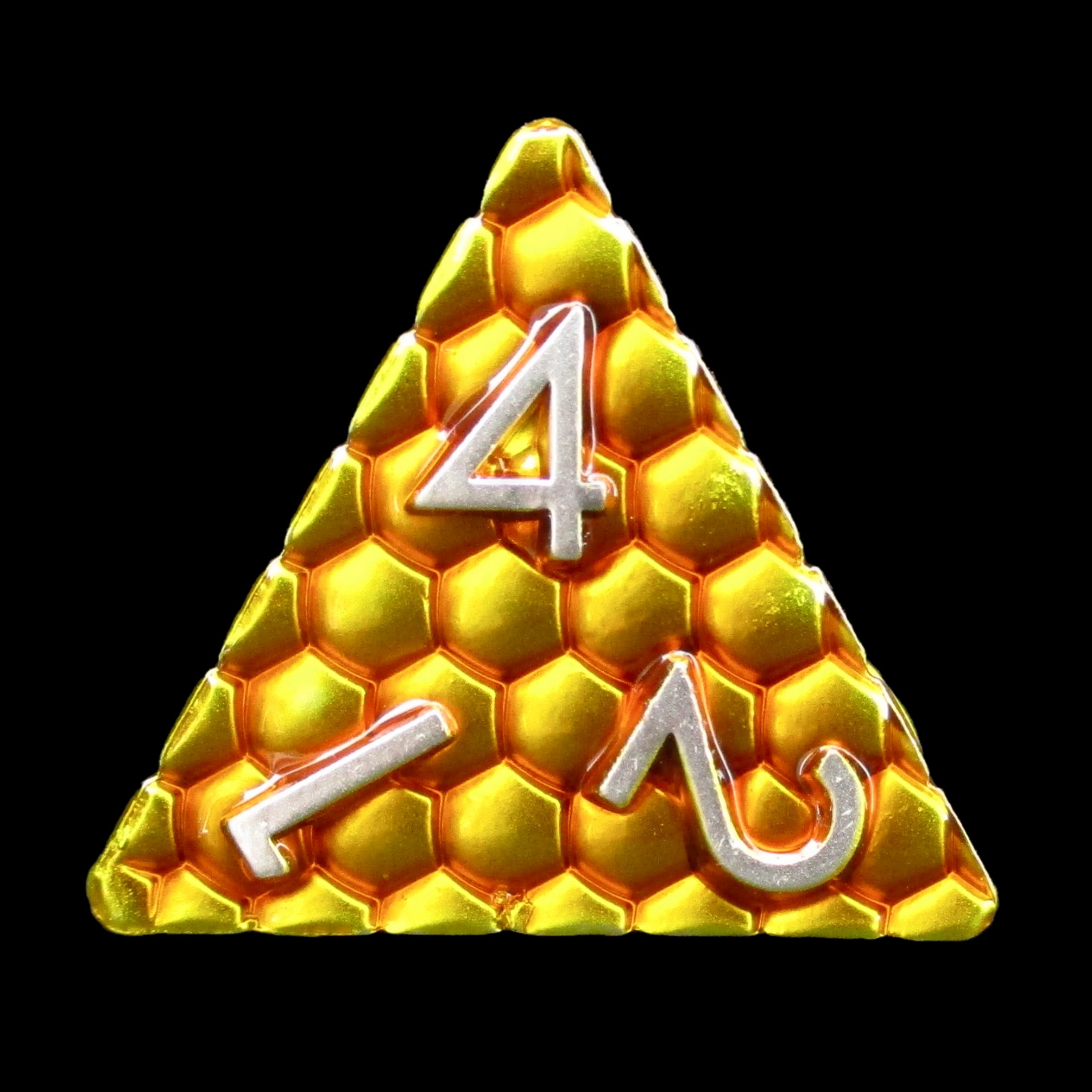 TDSO Metal Dragon Scale Gold & Silver D4 Dice
