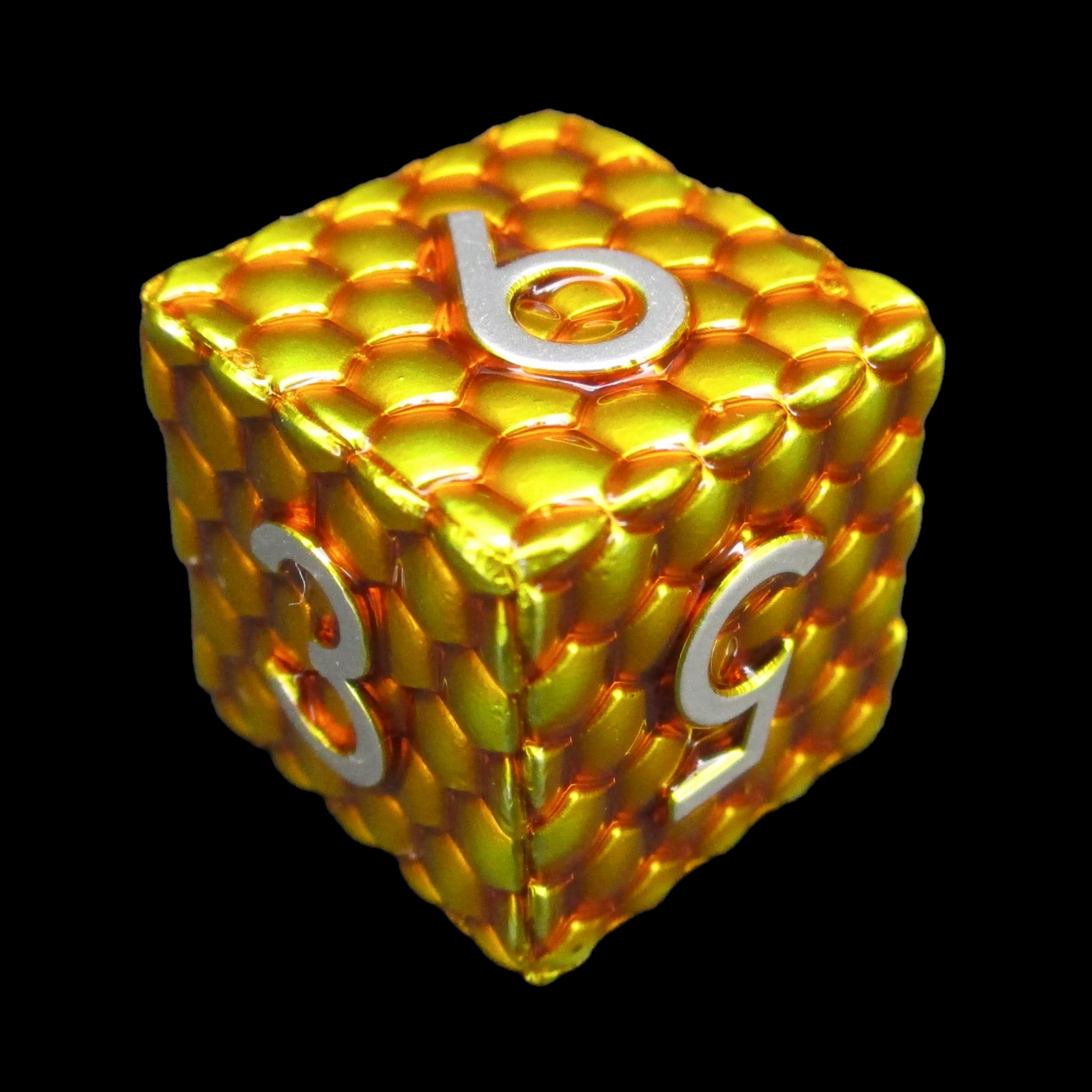 TDSO Metal Dragon Scale Gold & Silver D6 Dice