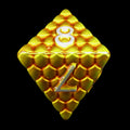 TDSO Metal Dragon Scale Gold & Silver D8 Dice
