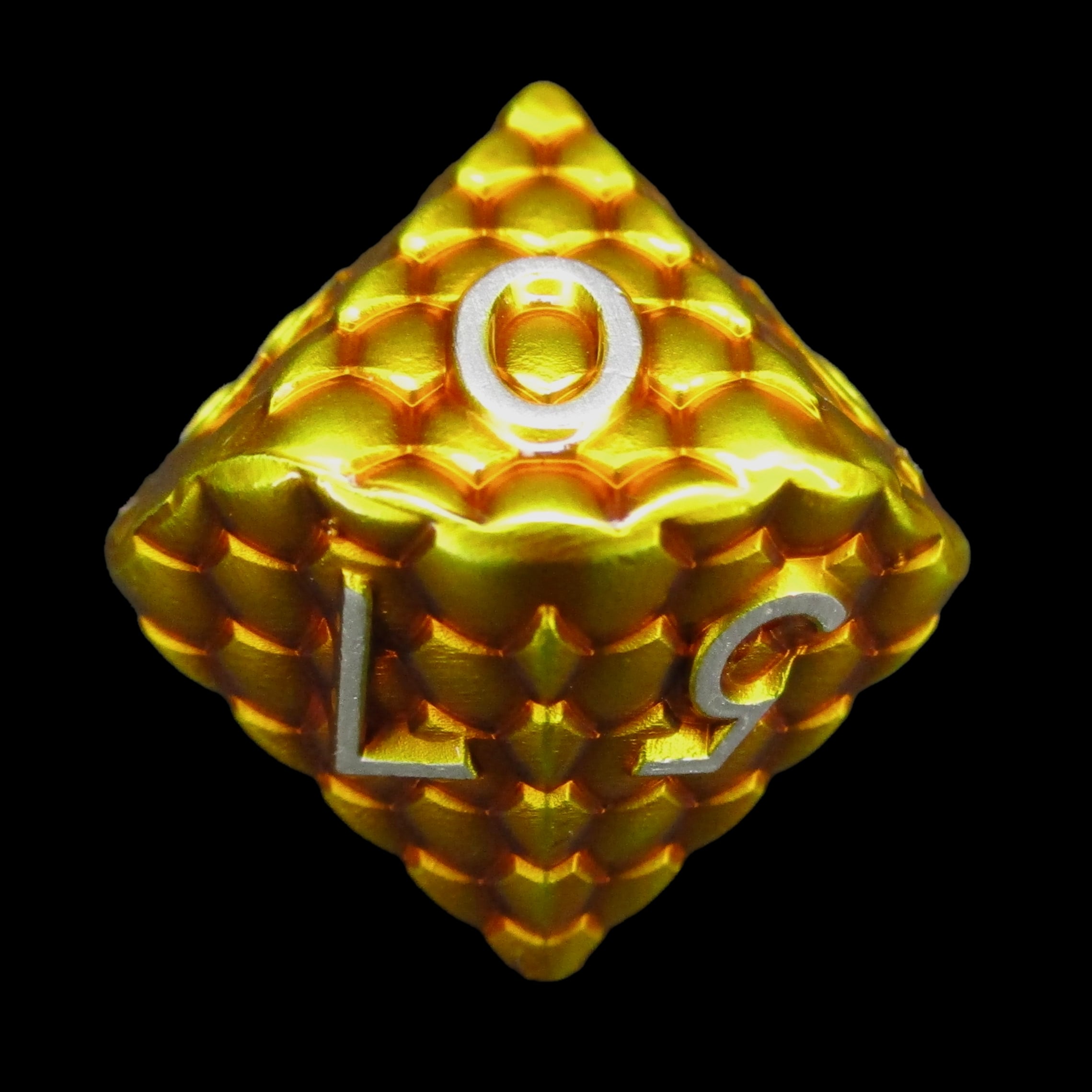 TDSO Metal Dragon Scale Gold & Silver D10 Dice