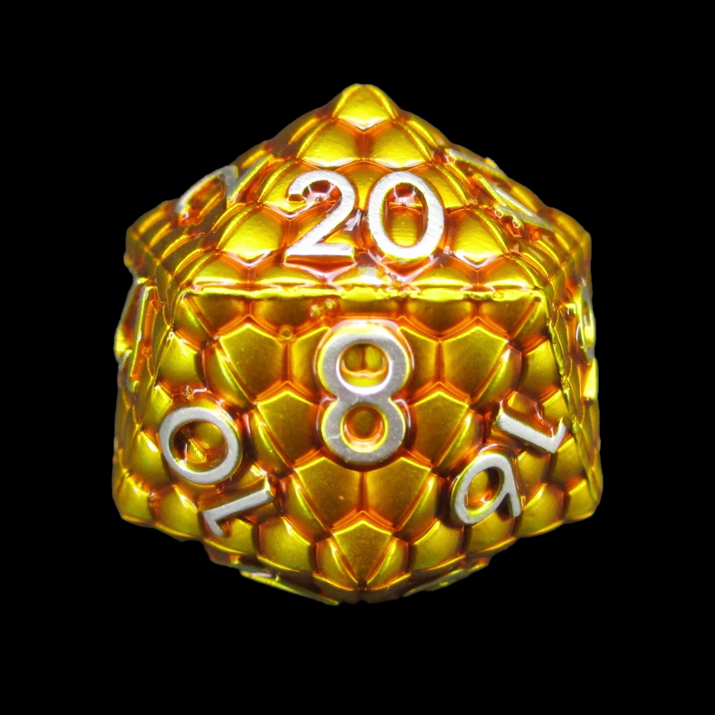 TDSO Metal Dragon Scale Gold & Silver D20 Dice