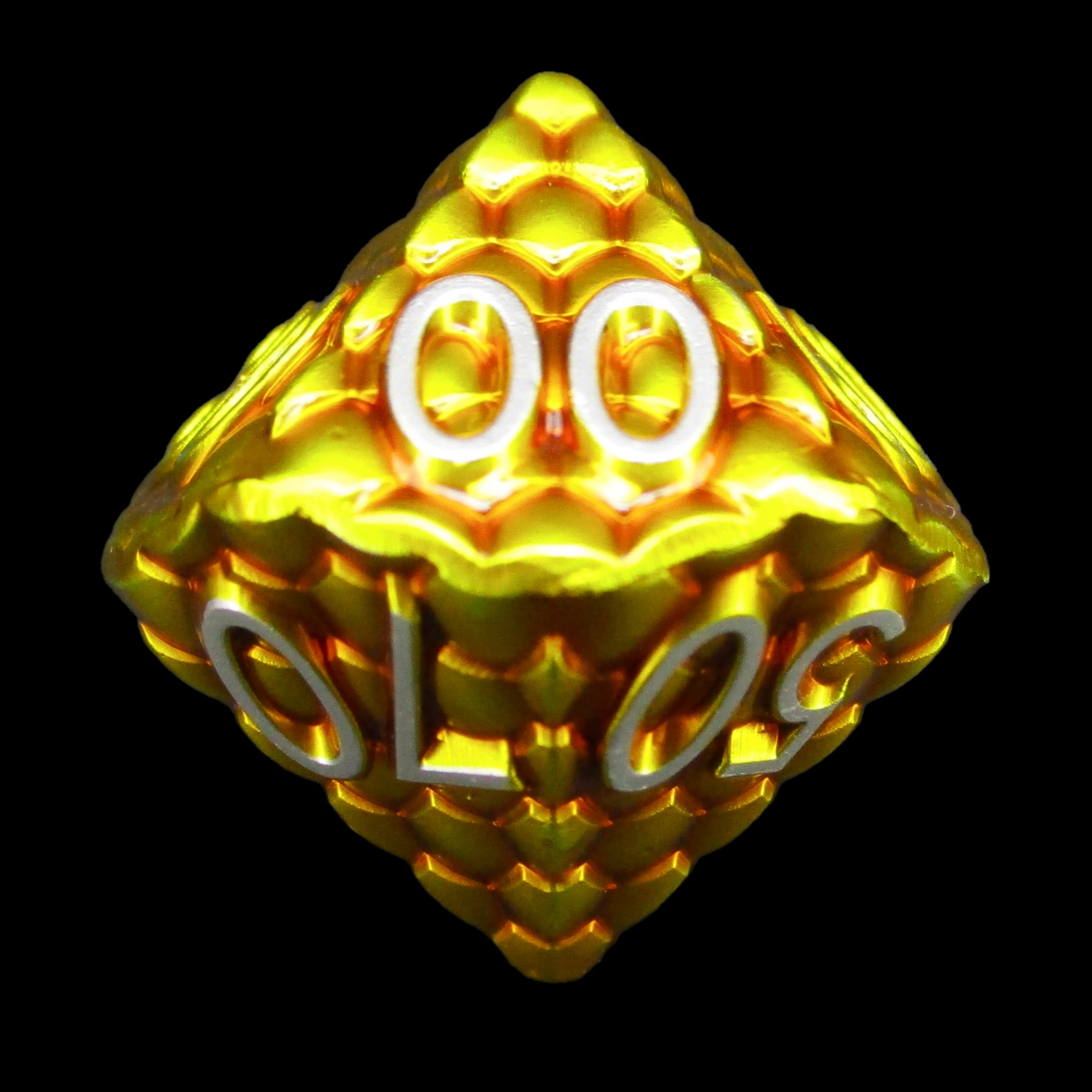TDSO Metal Dragon Scale Gold & Silver Percentile Dice