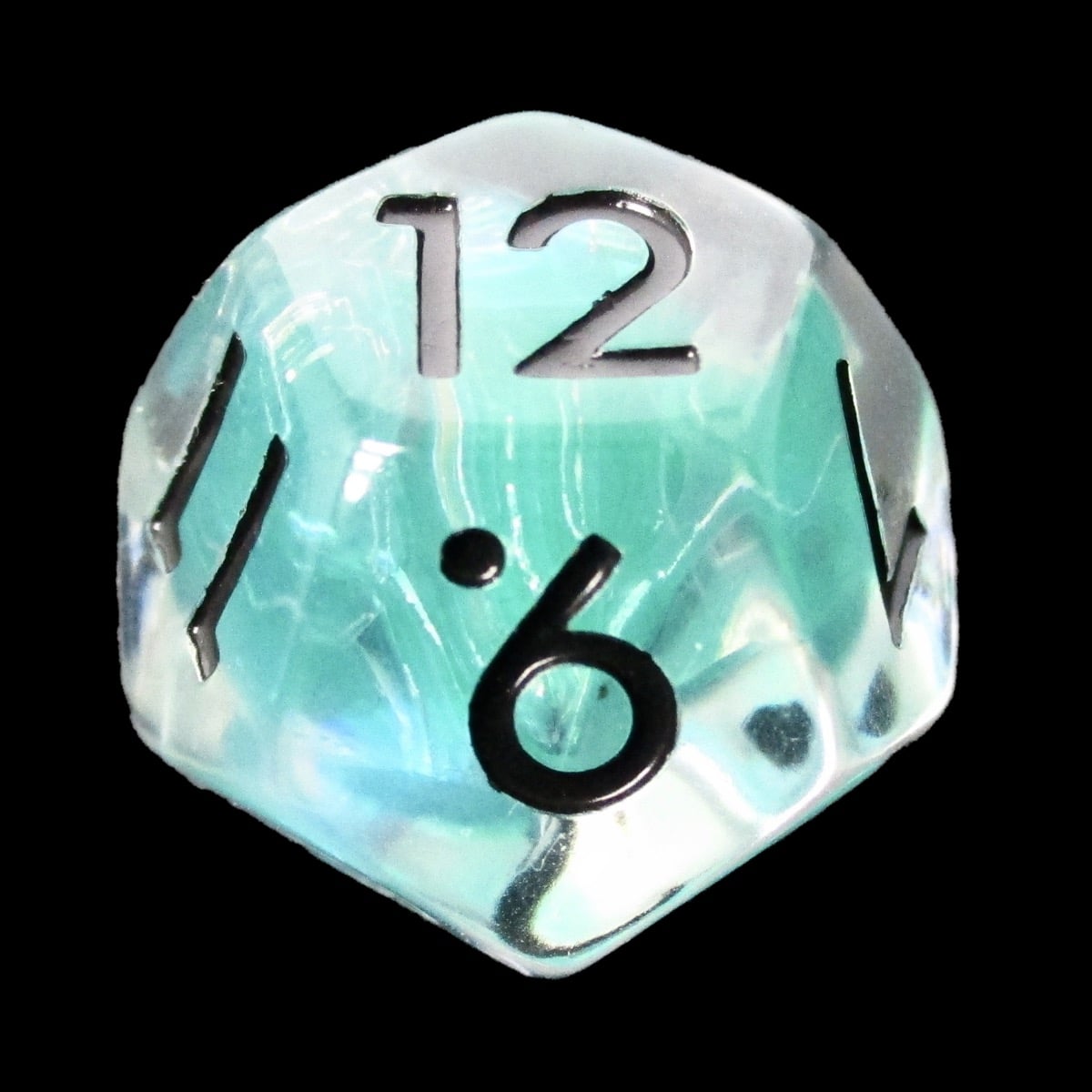 TDSO Teal Dragon Scale & Black D12 Dice