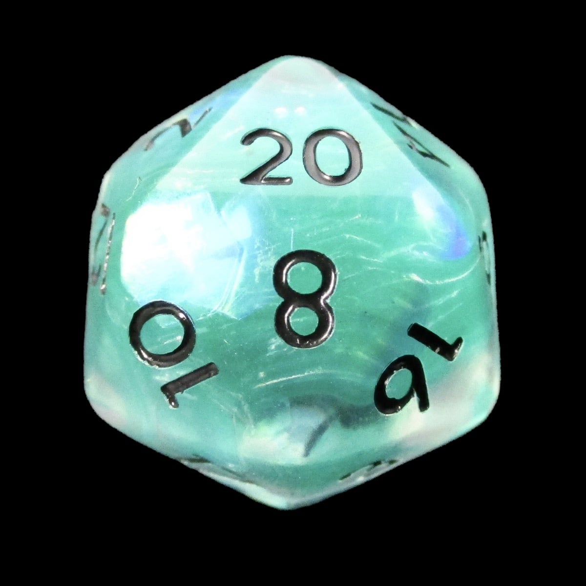 TDSO Teal Dragon Scale & Black D20 Dice