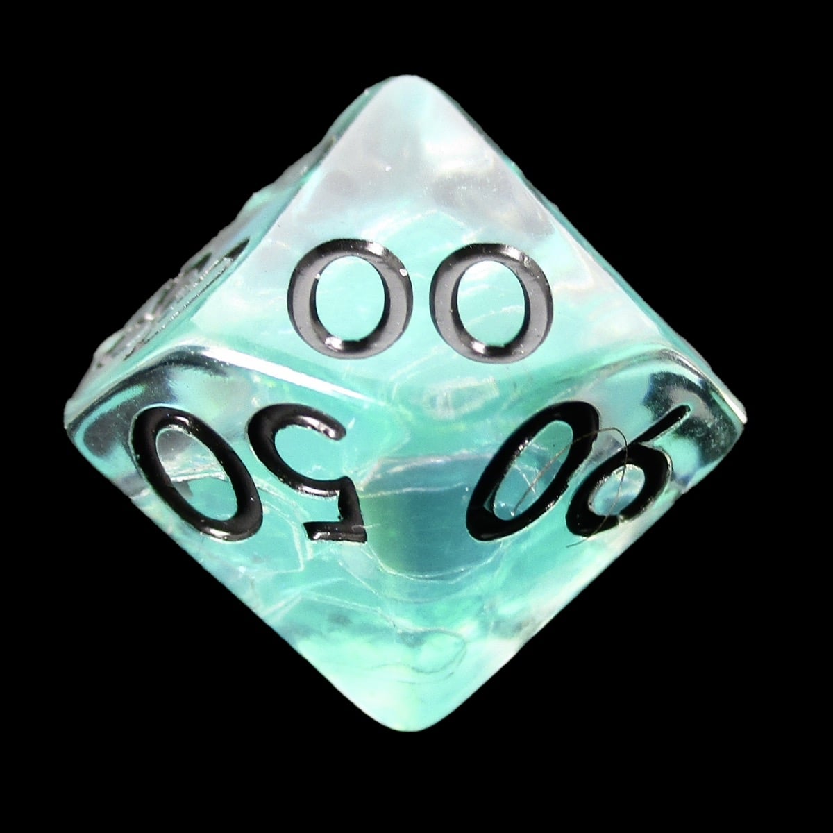 TDSO Teal Dragon Scale & Black Percentile Dice