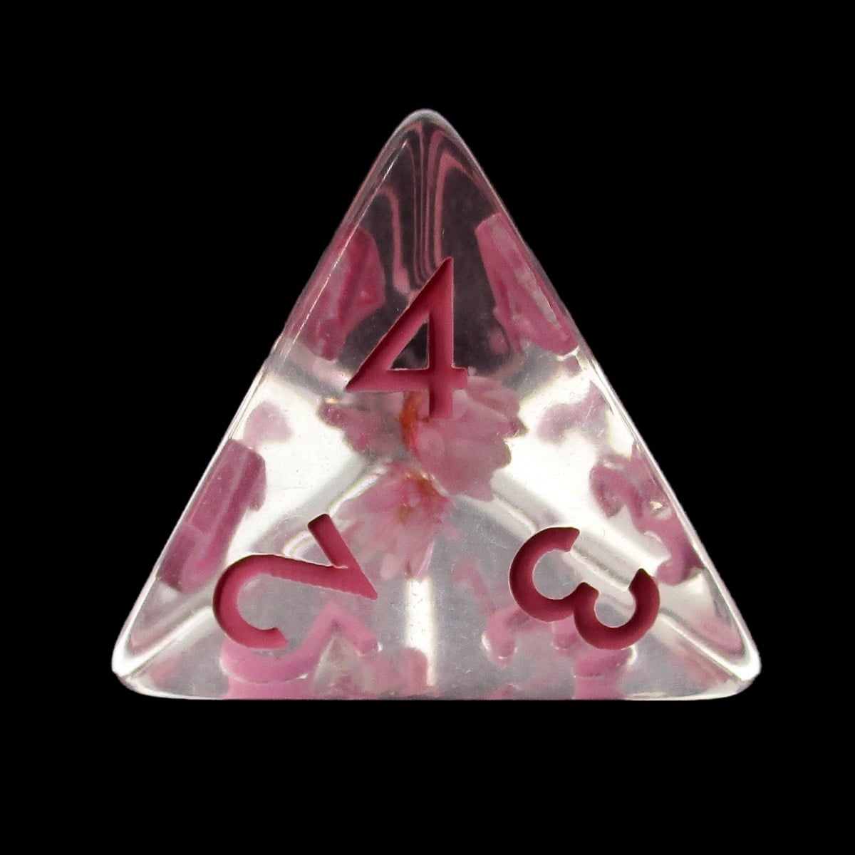 TDSO Encapsulated Flower Baby Pink D4 Dice