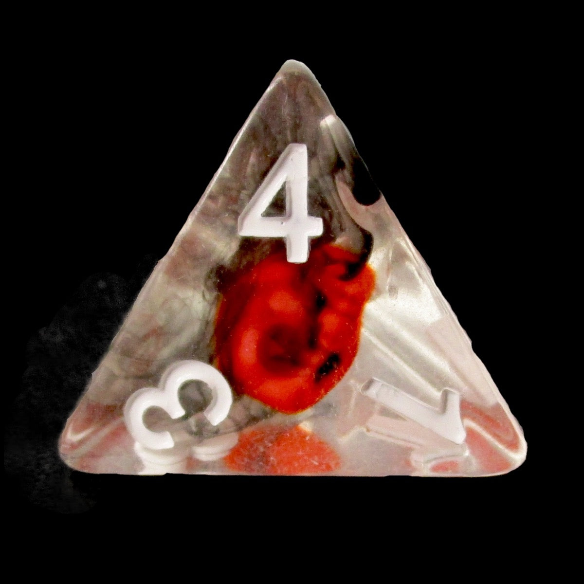 TDSO Encased Skull Flame D4 Dice