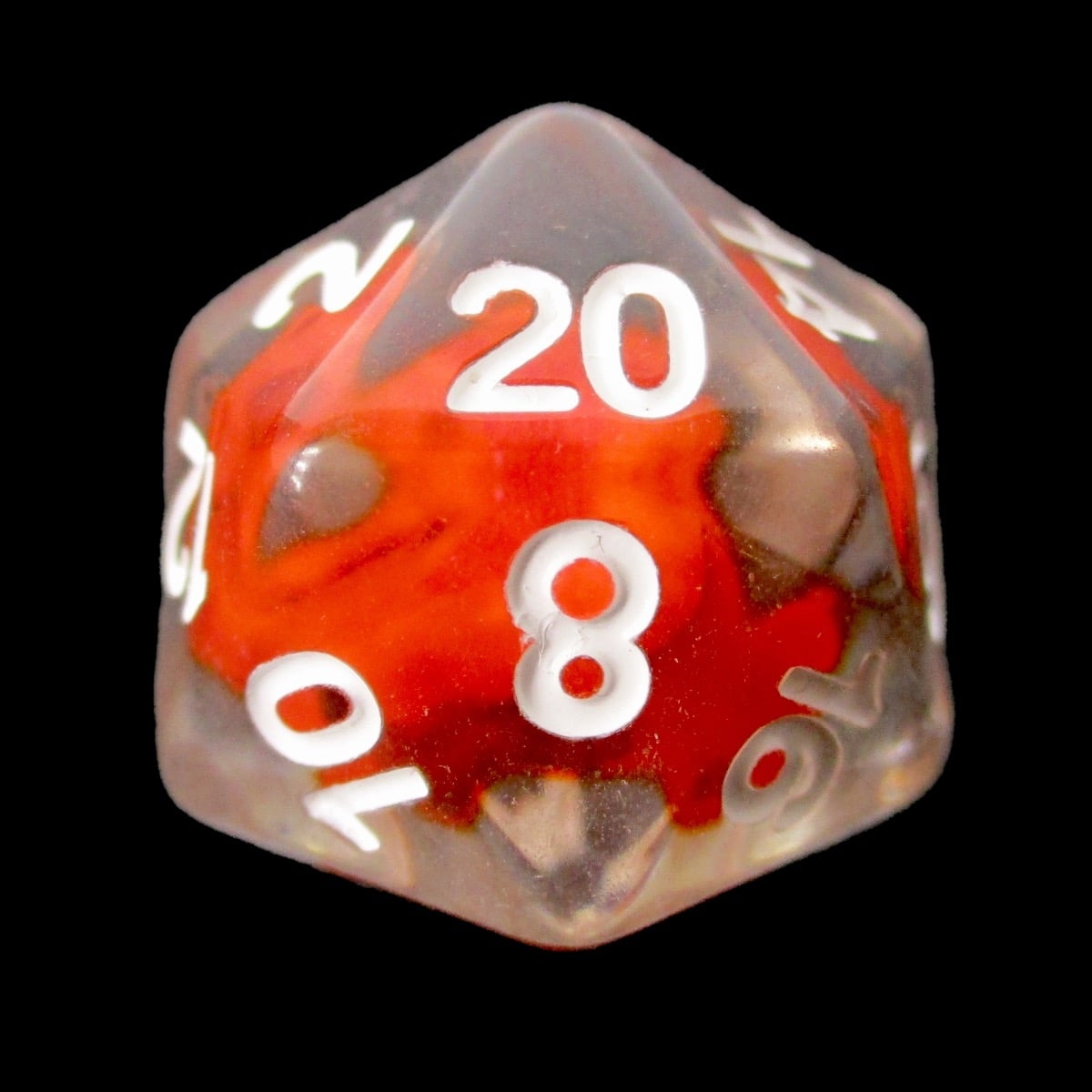 TDSO Encased Skull Flame D20 Dice