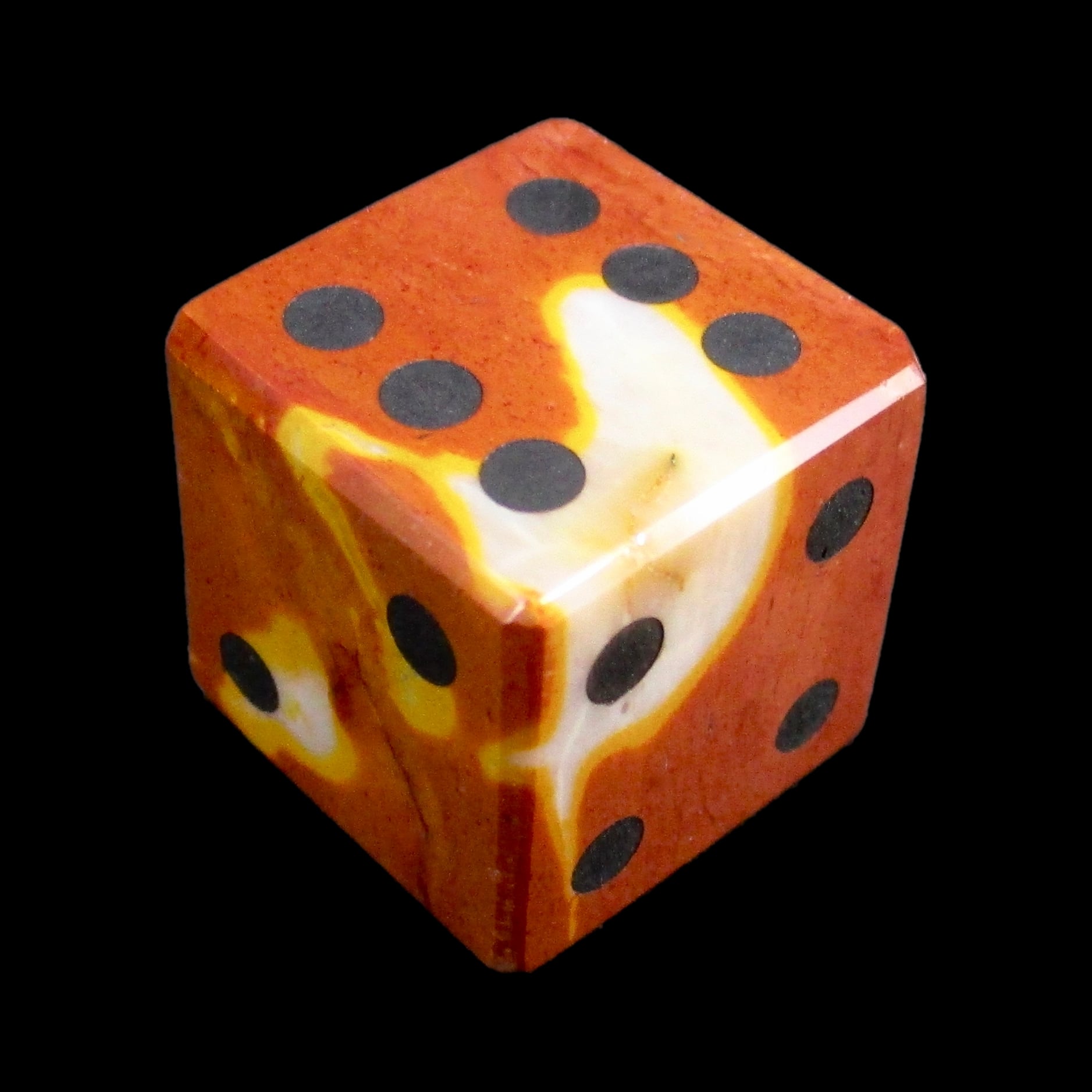 TDSO Gemstone Mookaite & Black D6 Spot Dice