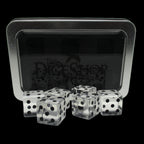 TDSO Zircon Glass Diamond & Black 6 x D6 Spot Dice Set