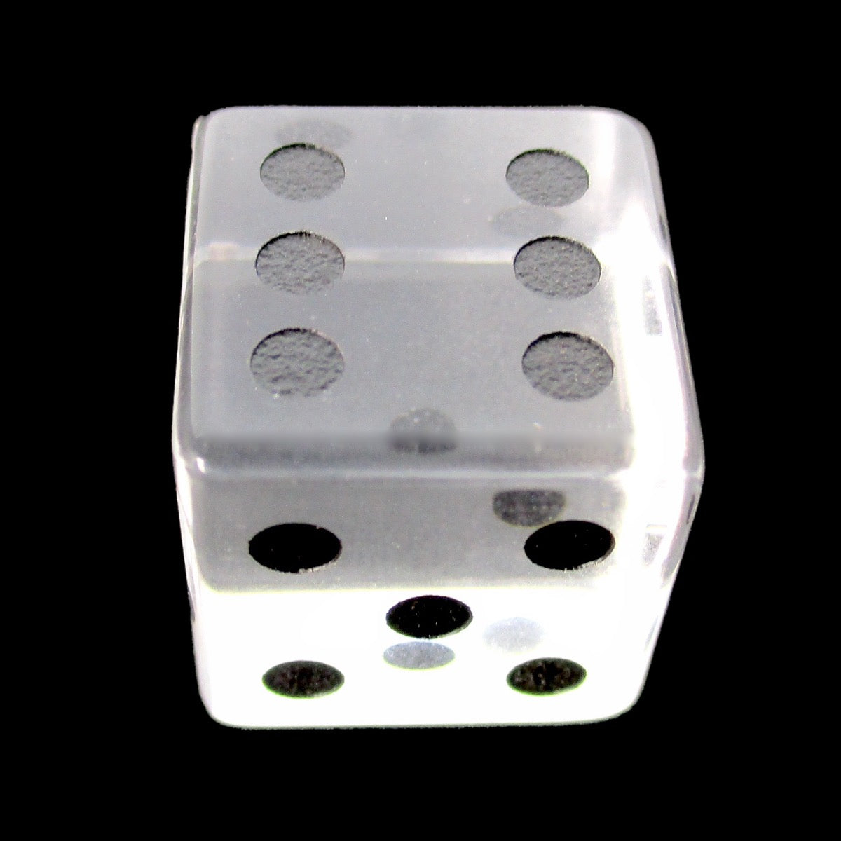 TDSO Zircon Glass Diamond & Black D6 Spot Dice