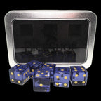 TDSO Zircon Glass Alexandrite & Gold 6 x D6 Spot Dice Set