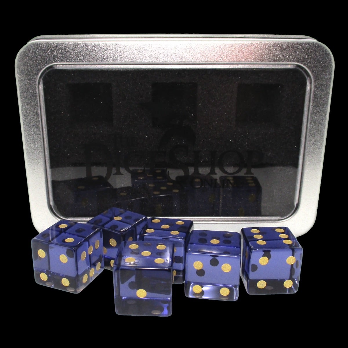 TDSO Zircon Glass Alexandrite & Gold 6 x D6 Spot Dice Set
