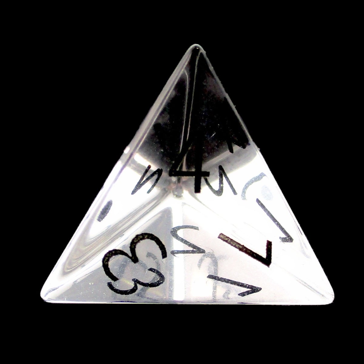 TDSO Zircon Glass Diamond & Black D4 Dice