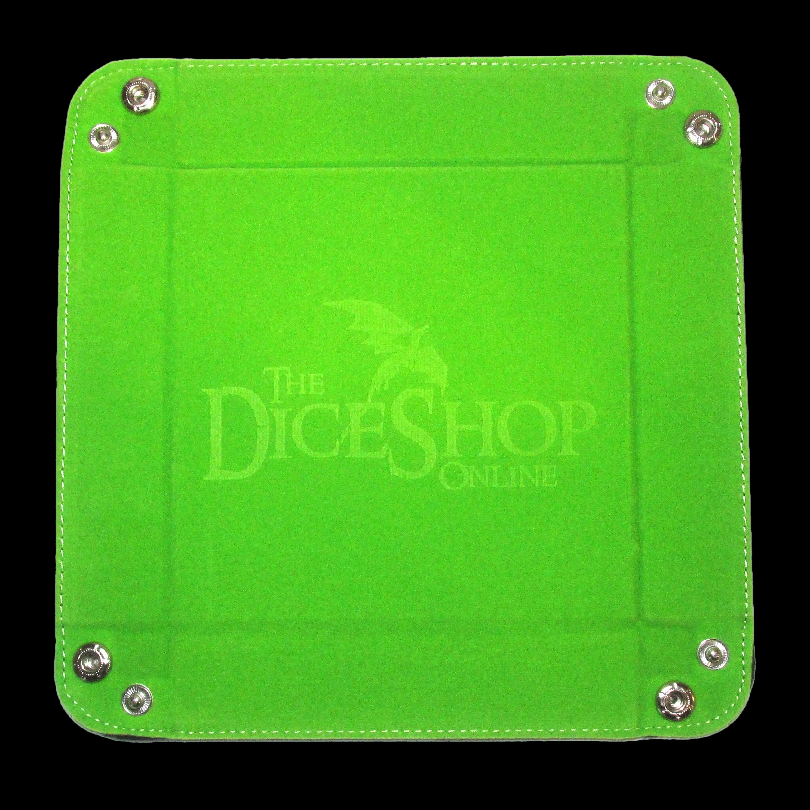 HALF PRICE TDSO Folding Bright Green Square Felt Dice Tray