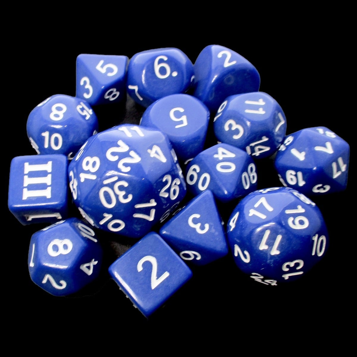 Impact Opaque Indigo Blue & White Dungeon Crawl Classics DCC 14 Dice Set
