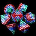TDSO Metal Dragon Scale Rainbow & Silver 7 Dice Polyset