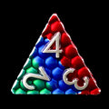 TDSO Metal Dragon Scale Rainbow & Silver D4 Dice