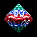 TDSO Metal Dragon Scale Rainbow & Silver Percentile Dice
