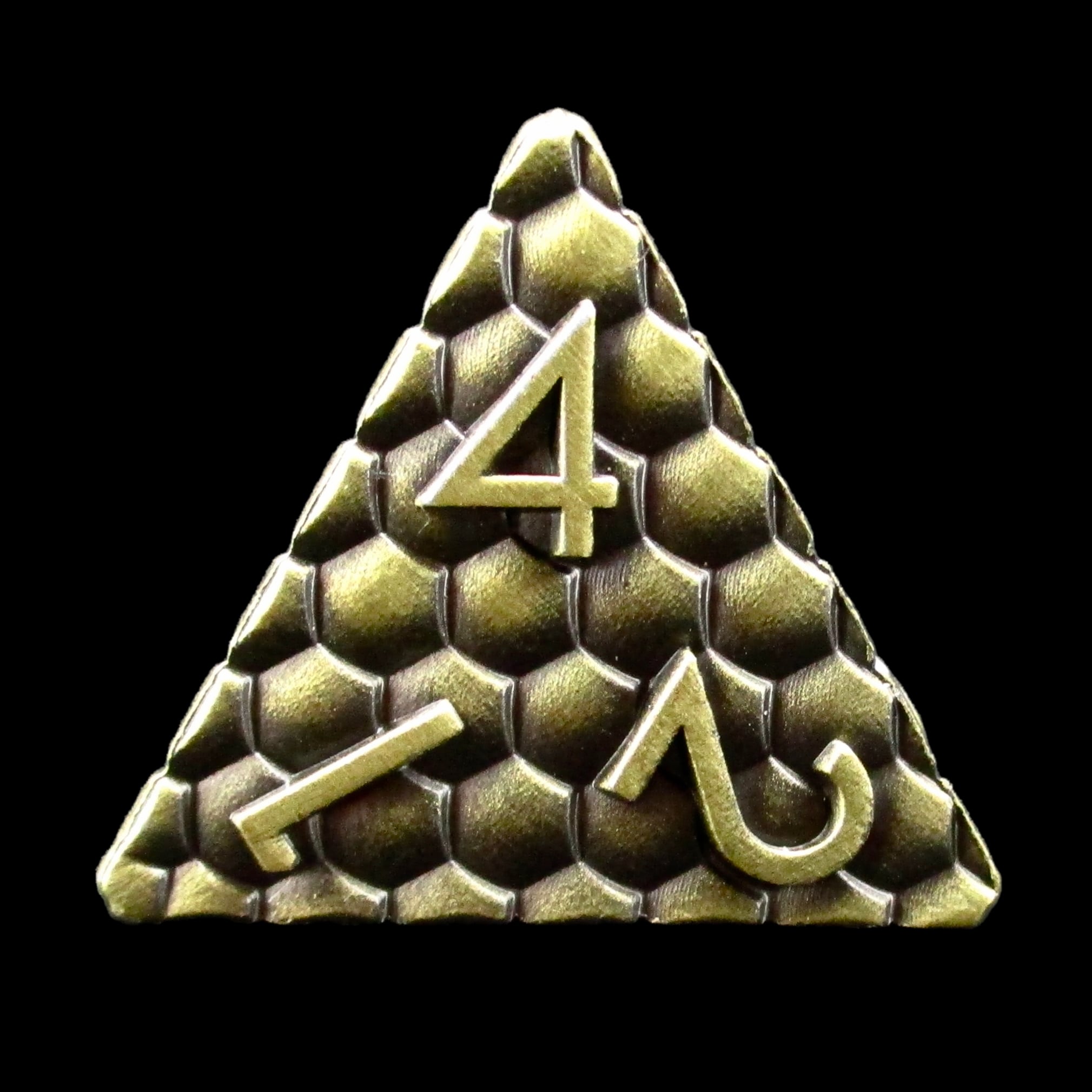 TDSO Metal Dragon Scale Antique Bronze D4 Dice