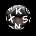 Impact Opaque Black & White 22mm Consonant D21 Dice