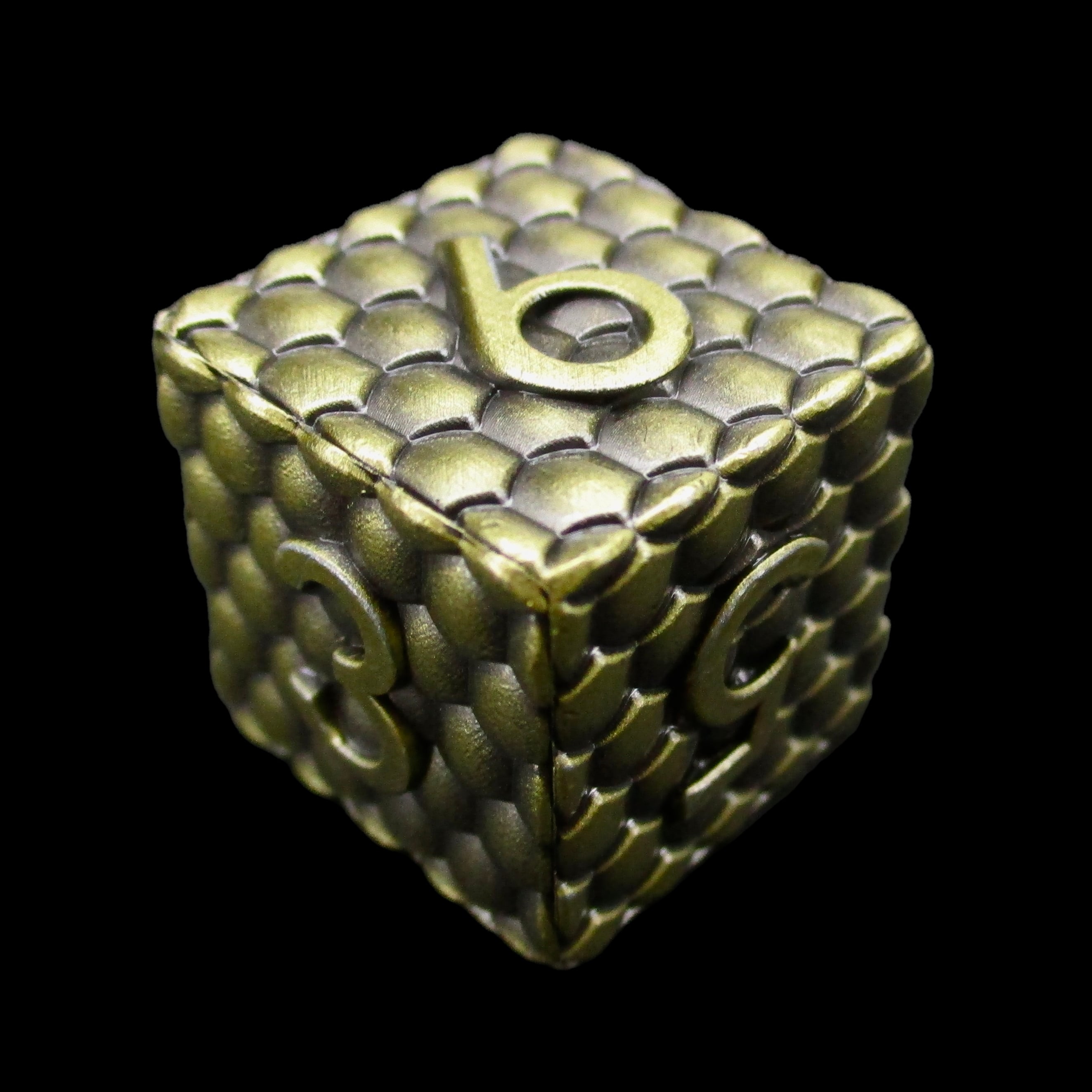 TDSO Metal Dragon Scale Antique Bronze D6 Dice