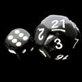 Impact Opaque Black & White JUMBO 30mm D21 Dice