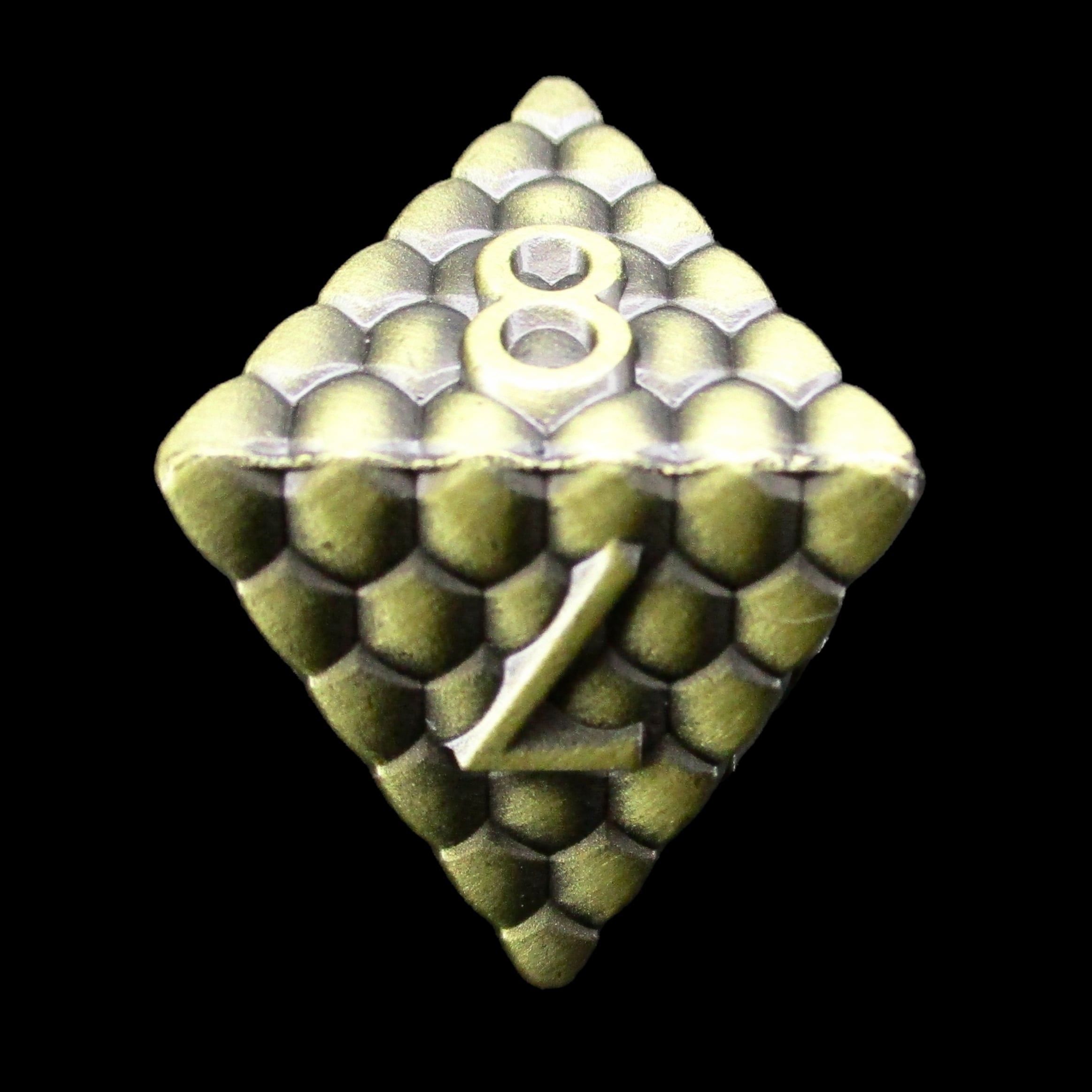 TDSO Metal Dragon Scale Antique Bronze D8 Dice
