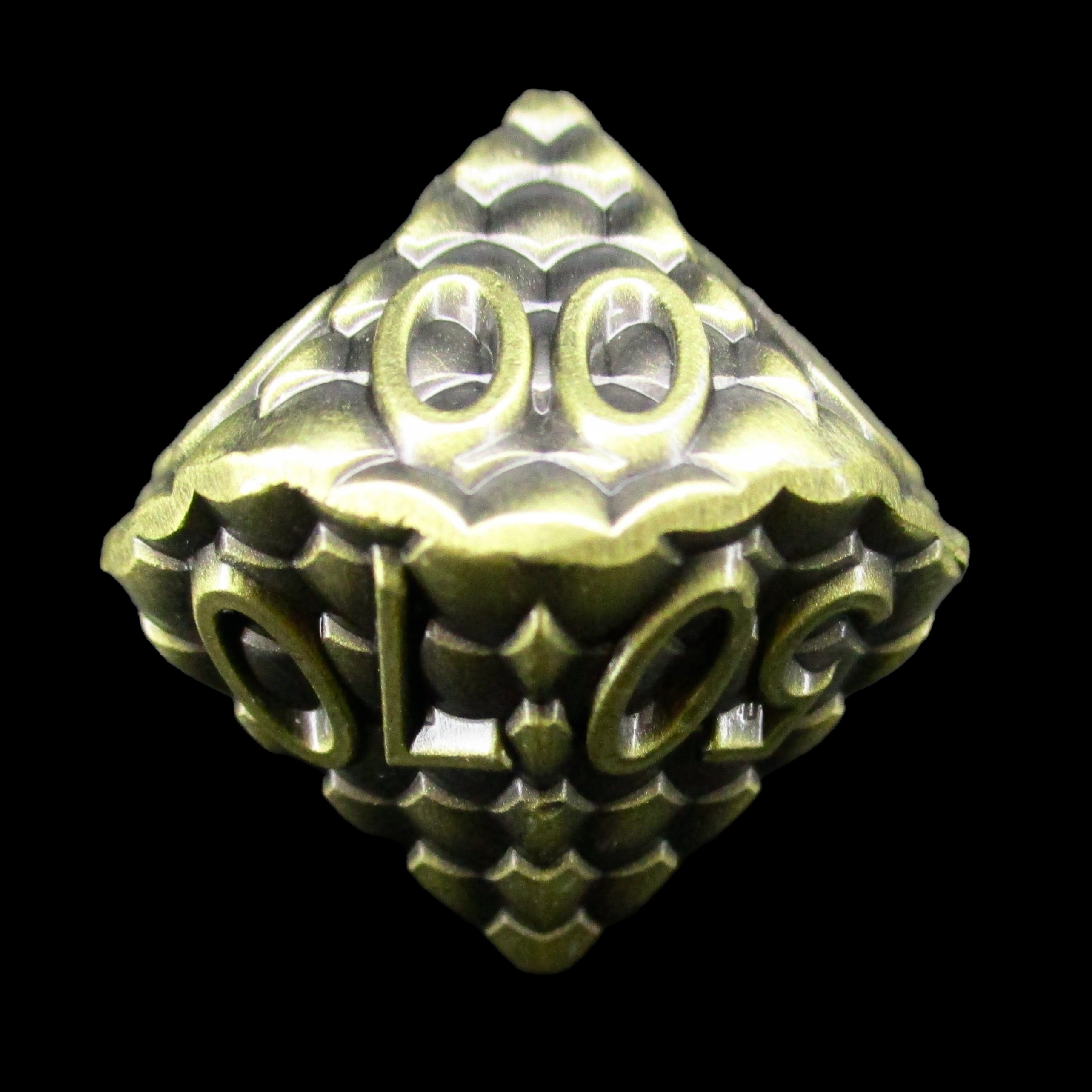 TDSO Metal Dragon Scale Antique Bronze Percentile Dice