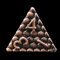 TDSO Metal Dragon Scale Antique Copper D4 Dice