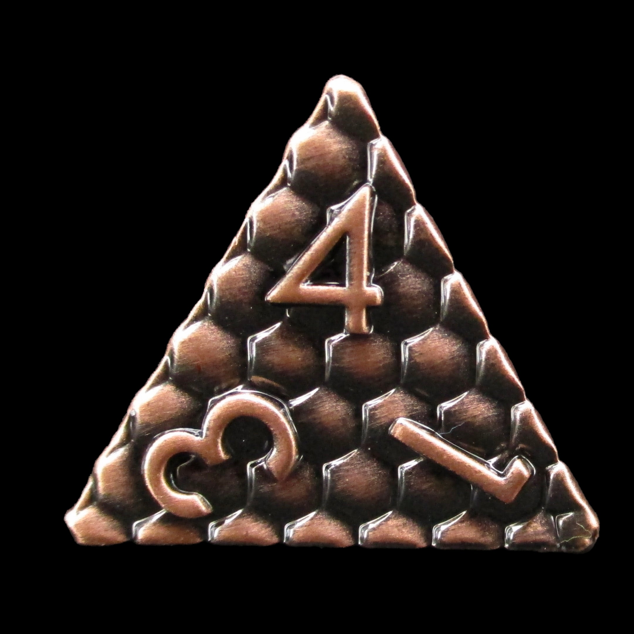 TDSO Metal Dragon Scale Antique Copper D4 Dice