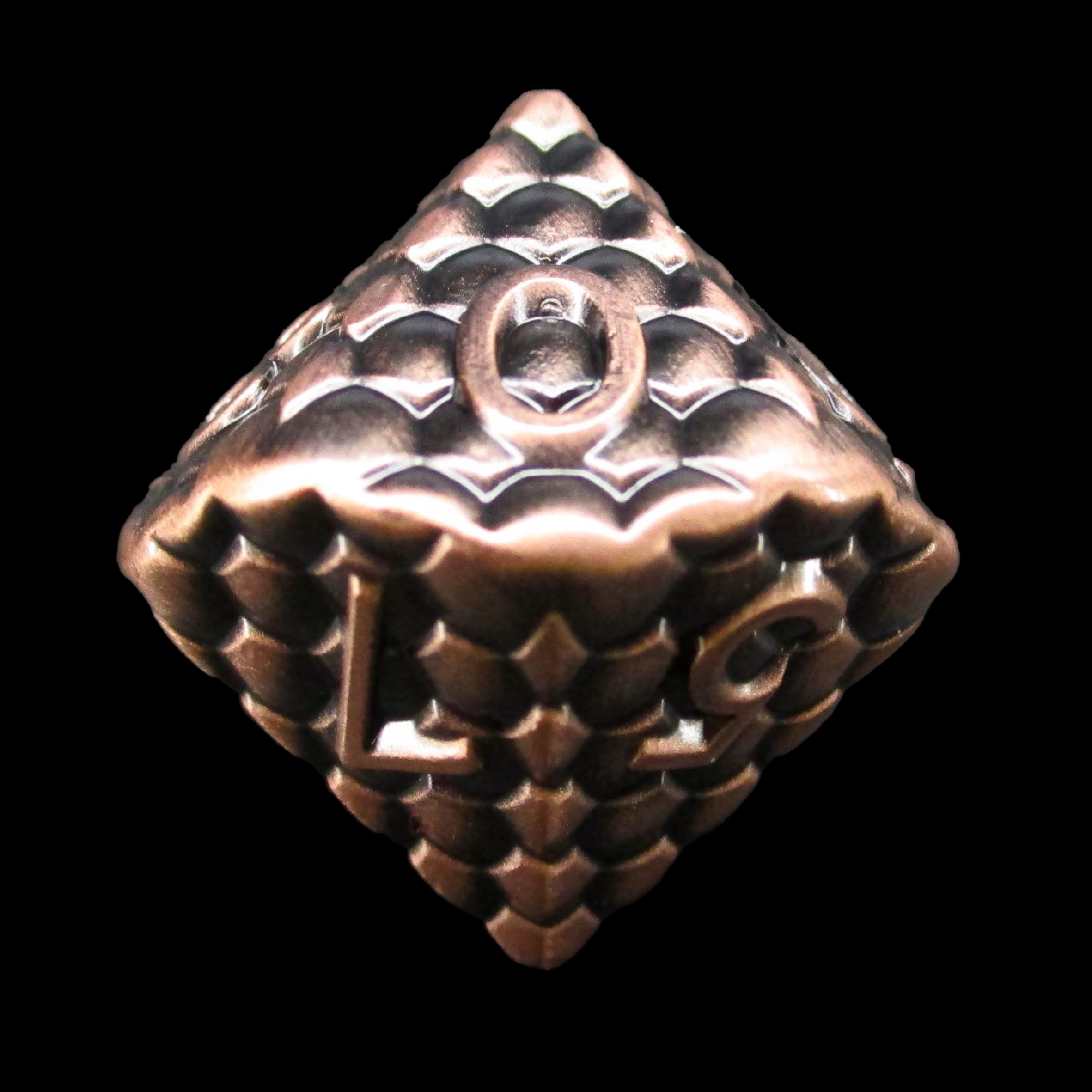 TDSO Metal Dragon Scale Antique Copper D10 Dice