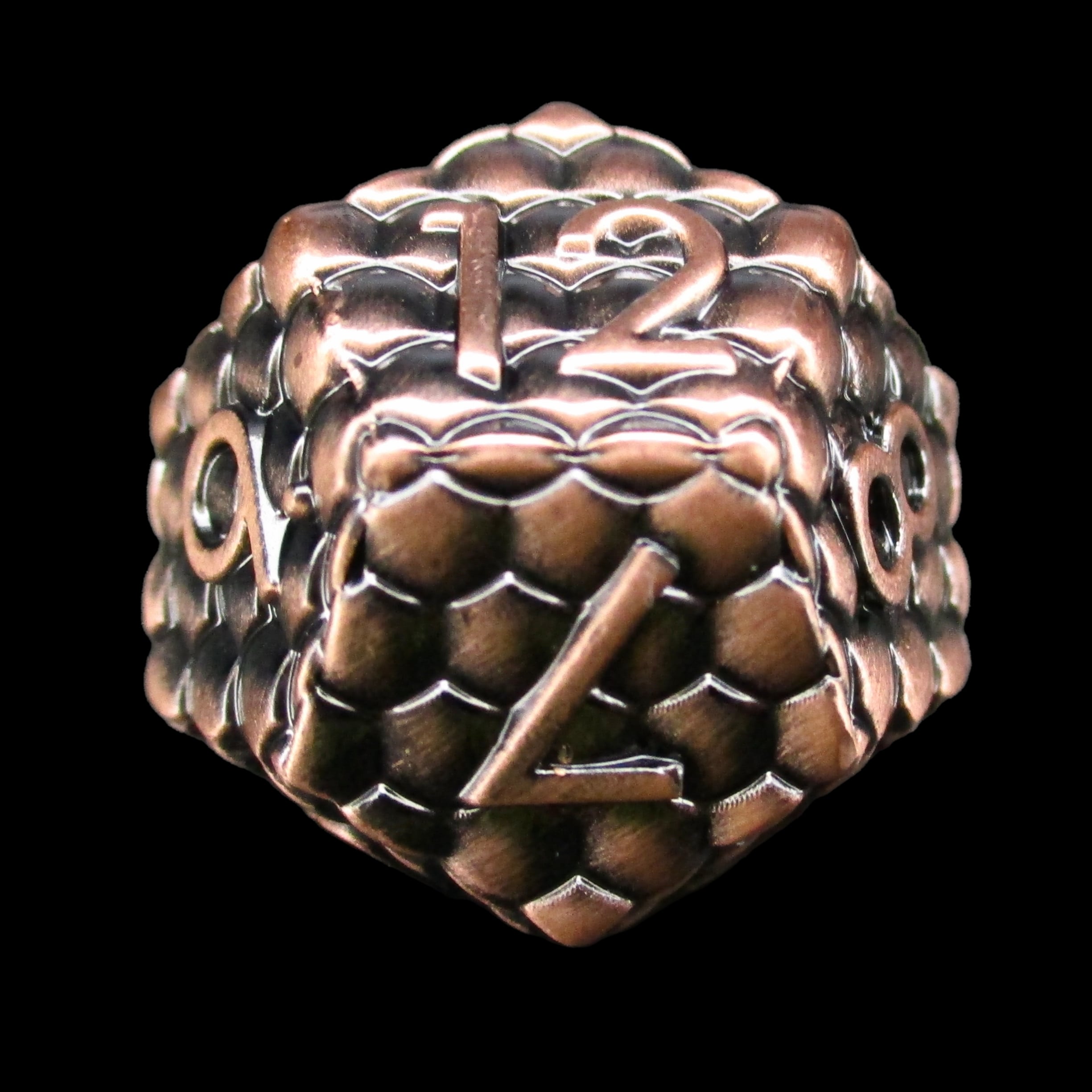TDSO Metal Dragon Scale Antique Copper D12 Dice