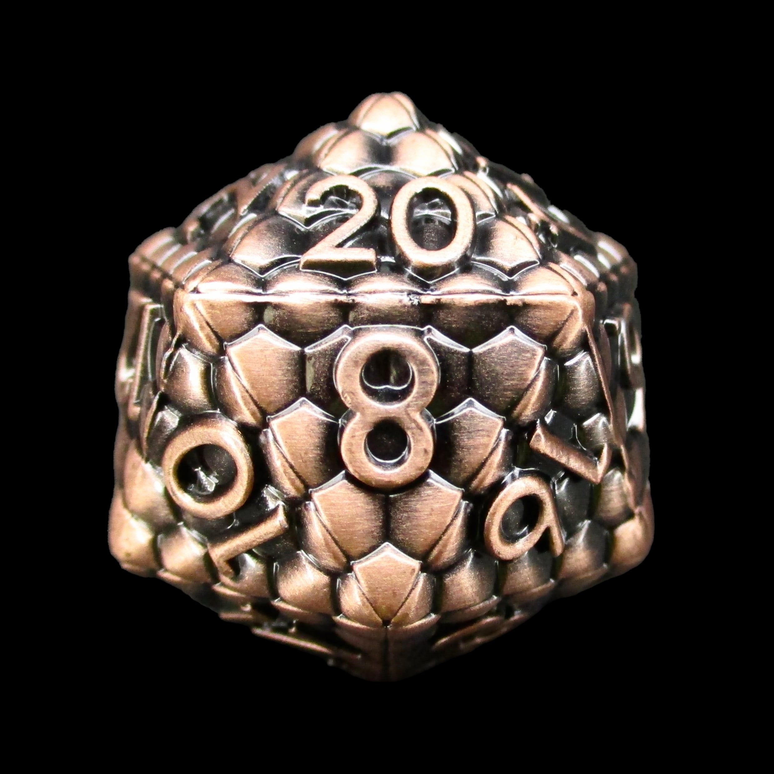 TDSO Metal Dragon Scale Antique Copper D20 Dice