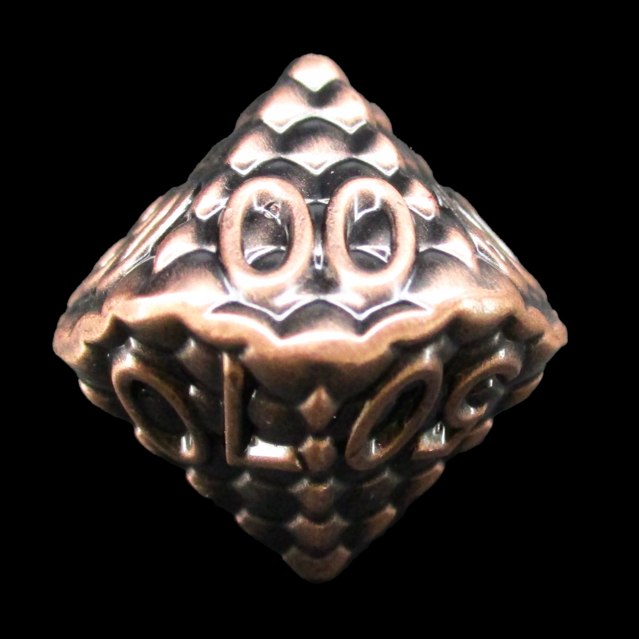 TDSO Metal Dragon Scale Antique Copper Percentile Dice