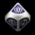 TDSO Metal Gears Silver & Sapphire Mica D10 Dice