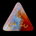 HALF PRICE CLEARANCE TDSO Phoenix Multi Glitter Blue Red & Silver D4 Dice