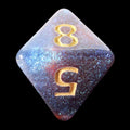 HALF PRICE CLEARANCE TDSO Phoenix Multi Glitter Blue Red & Silver D8 Dice