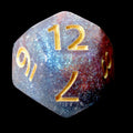 HALF PRICE CLEARANCE TDSO Phoenix Multi Glitter Blue Red & Silver D12 Dice