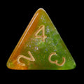 HALF PRICE CLEARANCE TDSO Phoenix Multi Glitter Green Orange & Pink D4 Dice